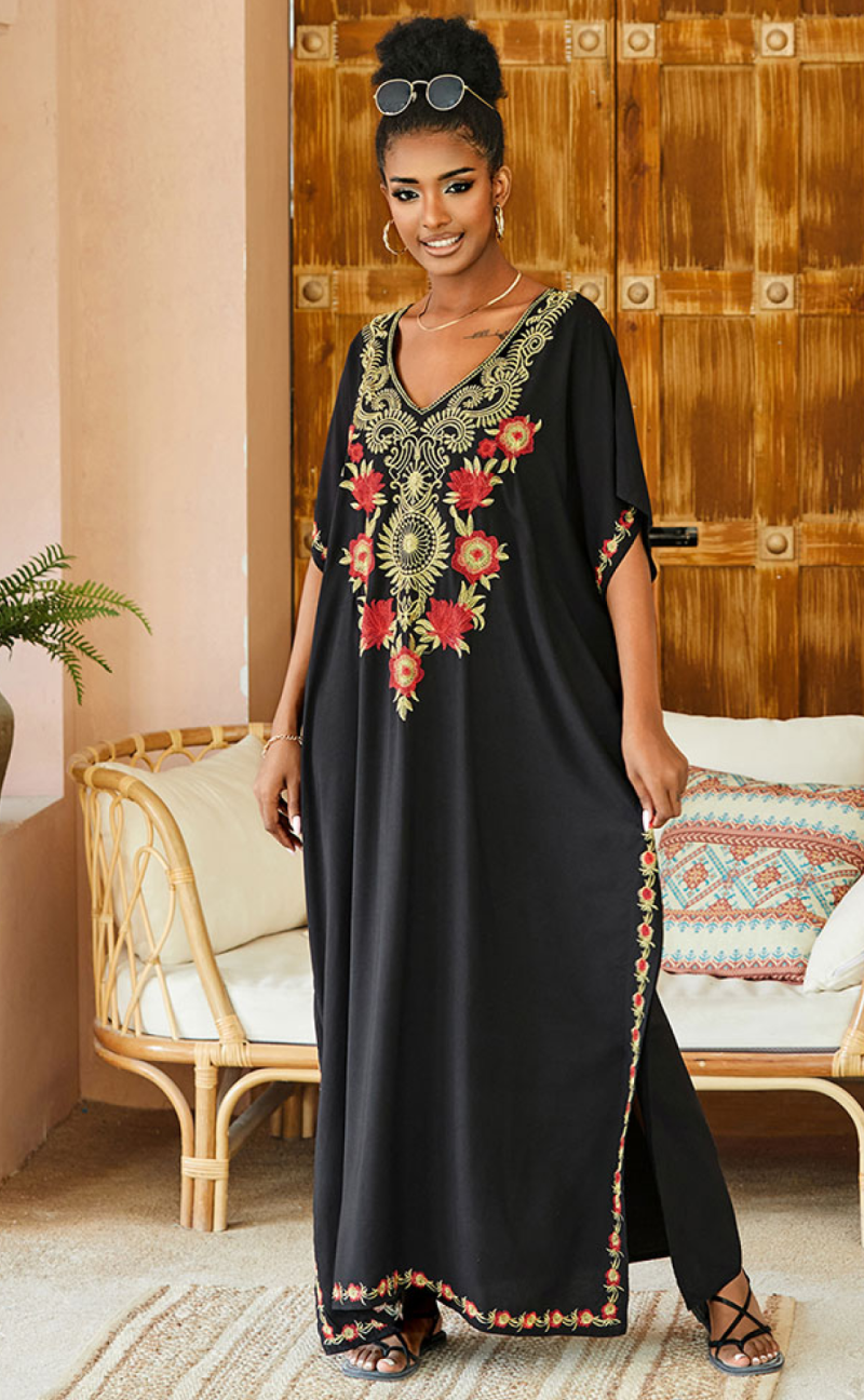 Caftan_De_Plage_Noir_Caftan_Noir_Caftan_Marocain_Caftan_Plage_Robe_De_Plage_Miss-Burkini