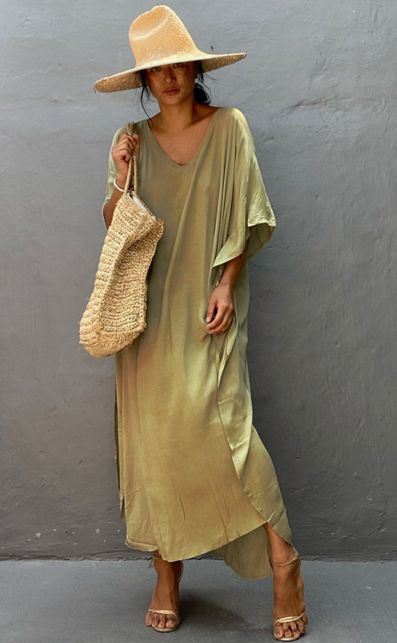 robe de plage - robe de plage chic - robe de plage longue - robe de plage verte - caftan de plage - miss burkini